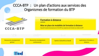 CCCA-BTP : Un plan d’actions aux services des
Organismes de formation du BTP
 