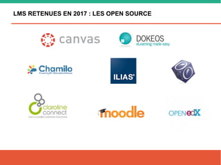 LMS RETENUES EN 2017 : LES OPEN SOURCE
 