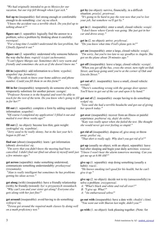 Phrasal verbs fce cae cpe defined in english polish translations | PDF