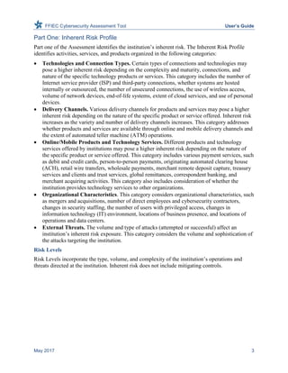 Ffiec Inherent Risk Questionaire Ffiec cat may_2017 | PDF