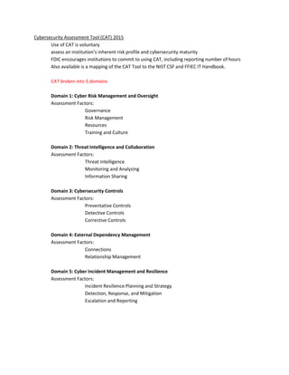 Ffiec Inherent Risk Questionaire FFIEC Booklets High Level Summary (2023) | PDF
