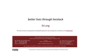 The role of livestock diversity for more sustainable and resilient food systems