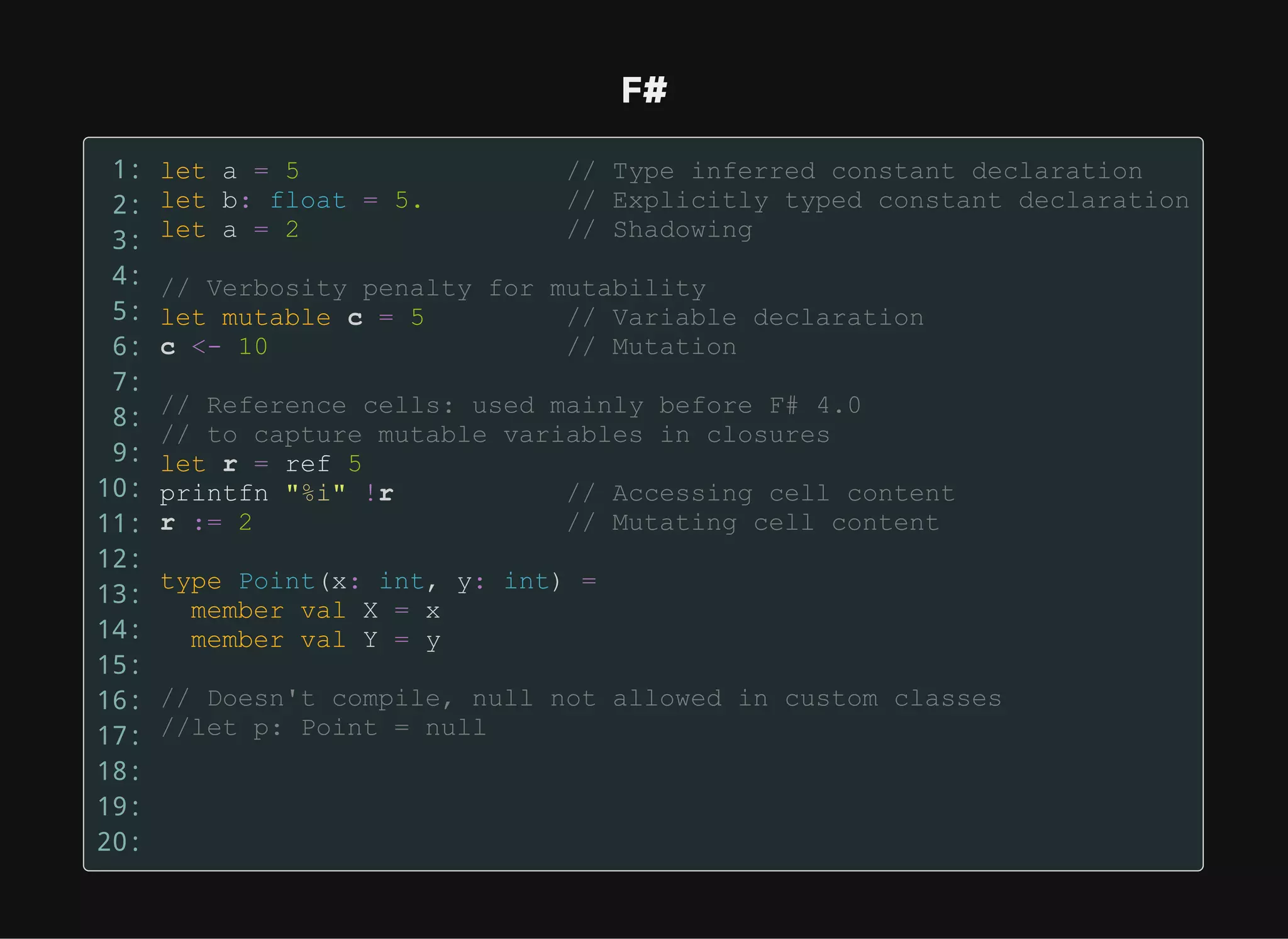 F#
1:
2:
3:
4:
5:
6:
7:
8:
9:
10:
11:
12:
13:
14:
15:
16:
17:
18:
19:
20:
 