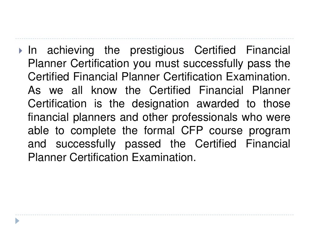 What Are The CFP Certification Requirements?