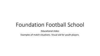 Foundation Football School
Educational slides
Examples of match situations. Visual aid for youth players.
 