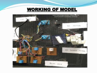 Sun trackin solar panel with auto dust cleaning system | PPTX