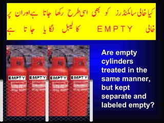 Are empty cylinders treated in the same manner, but kept separate and labeled empty? 