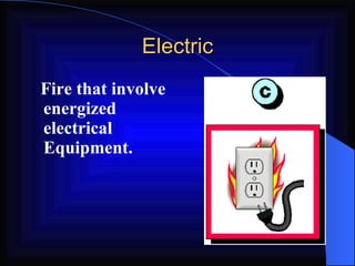 Electric Fire that involve energized electrical Equipment. 