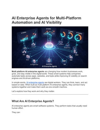 AI Enterprise Agents for Multi-Platform Automation and AI Visibility | DOCX