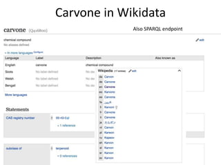 Carvone in Wikidata
Also SPARQL endpoint
 