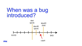 When was a bug
introduced?
 