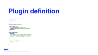 Formerly known as Bysted, Propeople, Blink Reaction, Chainbizz and Geekpolis
Plugin definition
/**
* Drupal 6 menu source from database.
*
* @MigrateSource(
* id = "d6_menu",
* source_provider = "menu"
* )
*/
class Menu extends DrupalSqlBase {
public function query() {
$query = $this->select('menu_custom', 'm')
->fields('m', array('menu_name', 'title', 'description'));
return $query;
}
public function fields() {
return array(
'menu_name' => $this->t('The menu name. Primary key.'),
'title' => $this->t('The human-readable name of the menu.'),
'description' => $this->t('A description of the menu'),
);
}
public function getIds() {
$ids['menu_name']['type'] = 'string';
return $ids;
}
}
 