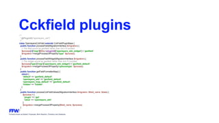 Formerly known as Bysted, Propeople, Blink Reaction, Chainbizz and Geekpolis
Cckfield plugins/**
* @PluginID("openlayers_wkt")
*/
class OpenlayersCckField extends CckFieldPluginBase {
public function processField(MigrationInterface $migration) {
// The field would be geofield rather than link if it existed.
$process[0]['map'][$this->pluginId]['openlayers_wkt_widget'] = 'geofield';
$migration->mergeProcessOfProperty('type', $process);
}
public function processFieldWidget(MigrationInterface $migration) {
// The widget would be geofield rather than link if it existed.
$process['type']['map']['openlayers_wkt_widget'] = 'geofield_default';
$migration->mergeProcessOfProperty('options/type', $process);
}
public function getFieldFormatterMap() {
return [
'default' => 'geofield_default',
'openlayers_wkt' => 'geofield_default',
'openlayers_map_default' => 'geofield_default',
'hidden' => 'hidden',
];
}
public function processCckFieldValues(MigrationInterface $migration, $field_name, $data) {
$process = [
'plugin' => 'get',
'value' => 'openlayers_wkt',
];
$migration->mergeProcessOfProperty($field_name, $process);
}
}
 