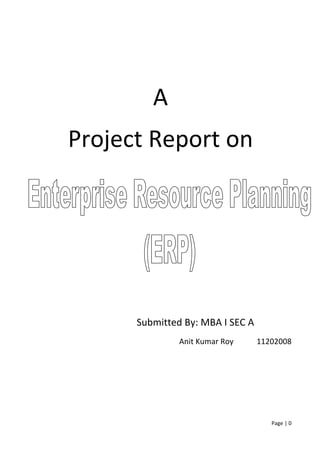 Page	
  |	
  0	
  	
  
	
  
	
  
A	
  
Project	
  Report	
  on	
  
	
  
	
  
	
  
	
  
Submitted	
  By:	
  MBA	
  I	
  SEC	
  A	
   	
   	
  
Anit	
  Kumar	
  Roy	
   	
   11202008	
  
	
  
 