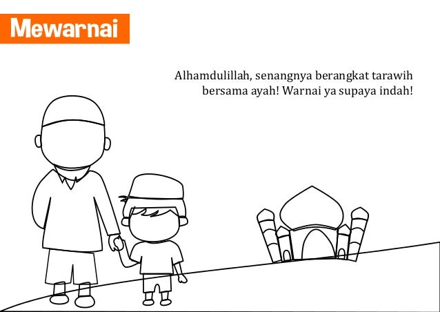 Contoh Gambar Mewarnai Tema Ramadhan