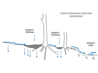 SEDIMENT
LEPAS
SEBAGI PENGENDALI EROSI DAN
SEDIMENTASI
SEDIMENT
TERTAHAN SEDIMENT
TERTAHAN
 