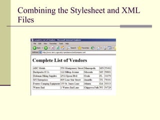 Combining the Stylesheet and XML Files 