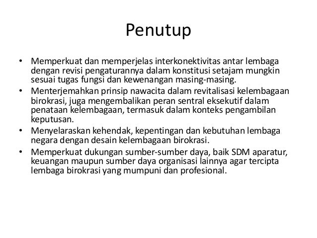 Revitalisasi Kelembagaan Birokrasi