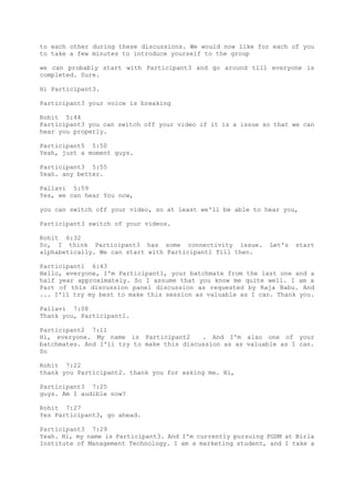 Transcript of Focus Group Discussion