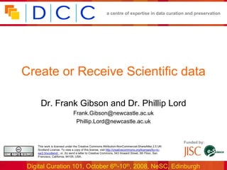 Create and recieve scientific data