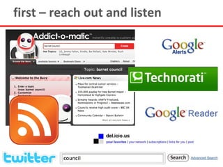 first – reach out and listen
 