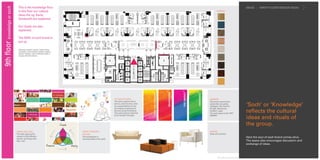 IDEAS    NINTH FLOOR DESIGN IDEAS




‘Soch’ or ‘Knowledge’
reflects the cultural
ideas and rituals of
the group.

Here the soul of each brand comes alive.
The space also encourages discussion and
exchange of ideas.
 