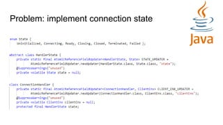 Problem: implement connection state
 