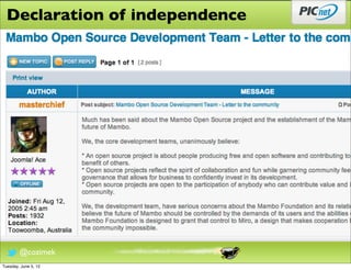 Declaration of independence




        @cozimek
Tuesday, June 5, 12
 