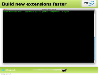 Build new extensions faster




        @cozimek
Tuesday, June 5, 12
 