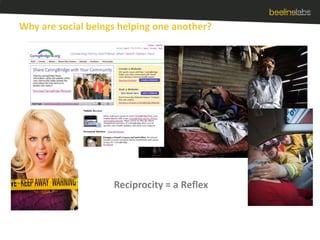 Why are social beings helping one another?Reciprocity = a Reflex