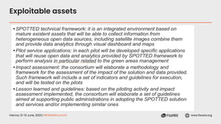 Vienna, 12-13 June, 2023 | #FIWARESummit www.fiware.org
Exploitable assets
 