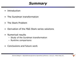 F&G Taylor Series Solutions to the Stark Problem | PPT