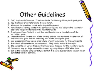 Presentation Participant Guide Examples Fg Template | PPT