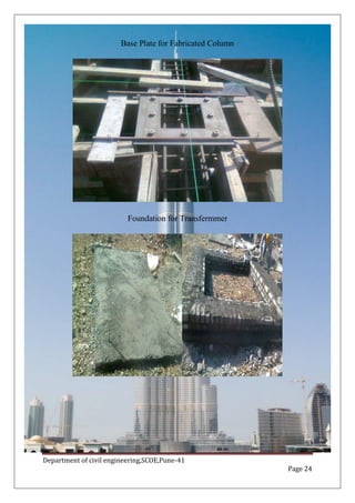 Department of civil engineering,SCOE,Pune-41
Page 24
Base Plate for Fabricated Column
Foundation for Transfermmer
 