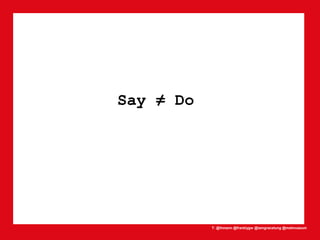 T: @lhmann @franklygw @iamgracetung @metmuseum
Say ≠ Do
 