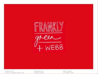Frankly, Green + Webb @lindsey_greenCreated for: Presented by: Date issued:
Visitor Studies Group 2016 Lindsey Green 17th March 2016
 