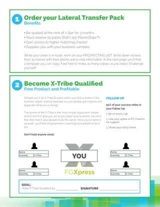 Order your Lateral Transfer Pack
Benefits
• Be qualied at the rank of 2 Star for 3 months.
• You’ll receive 10 packs (that...