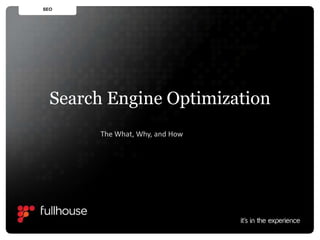 SEO Search Engine Optimization The What, Why, and How 