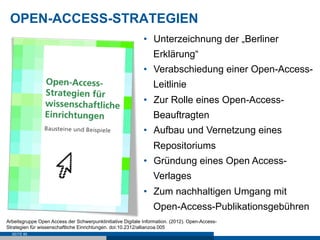 Seminar "Open Access - Umsetzungsstrategien und urheberrechtliche Aspekte"