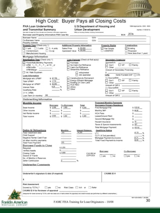 FAMC FHA Training for Loan Originators – 10/08 30 