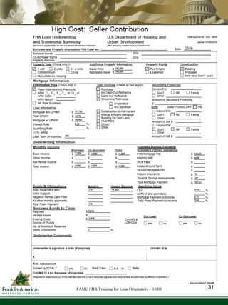 FAMC FHA Training for Loan Originators – 10/08 31 