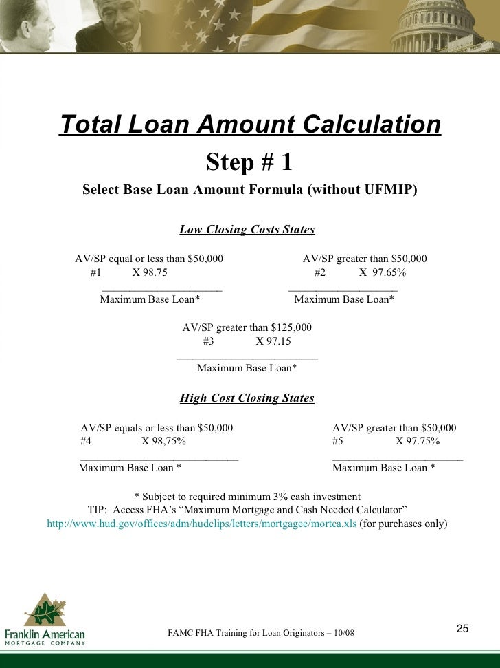 Printables Fha Streamline Calculation Worksheet fha training for loan originators oct 08 26 total amount calculation