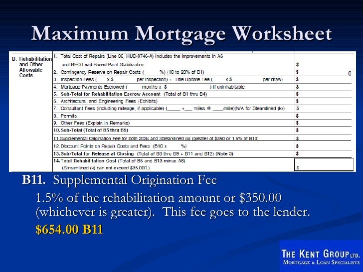 Fillable Online Fha Rate And Term Refi Worksheet