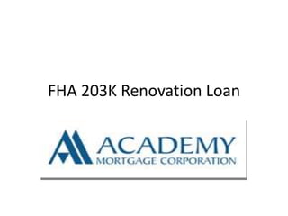 FHA 203K Renovation Loan 