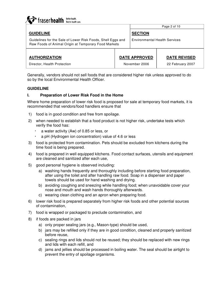Fha Food Guidelines Nov2006