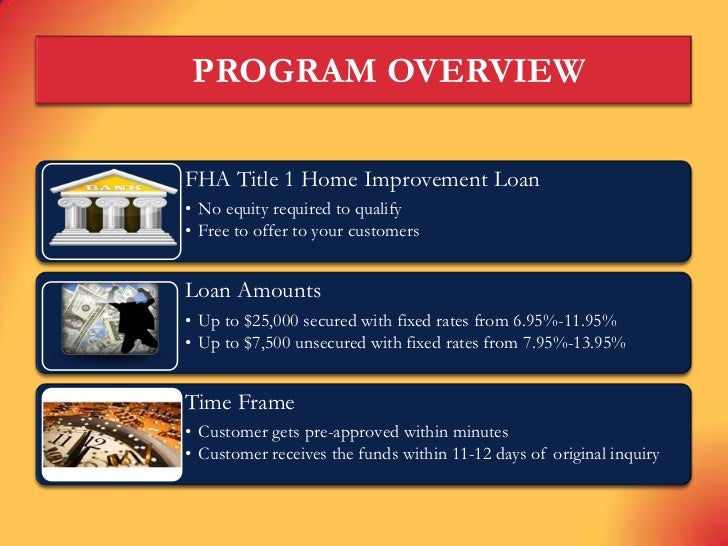 Title 1 Home Improvement Loan