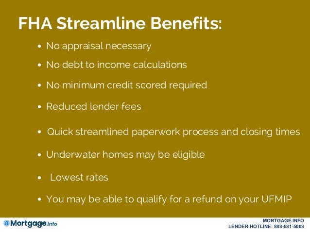 fha streamline mortgage info fha refund chart