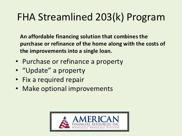 fha streamline 203 k wholesale fha streamline 203 k wholesale