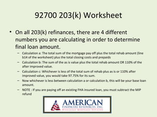 Fha streamline 203k powerpoint | PPT