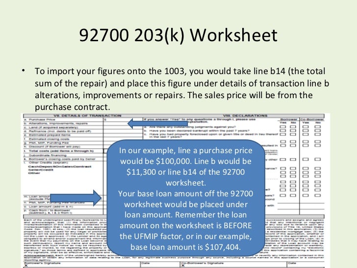Worksheets Fha Streamline Worksheet fha streamline 203k powerpoint 22